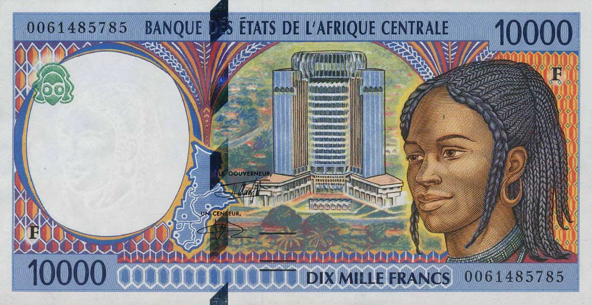 Front of Central African States p305Ff: 10000 Francs from 2000