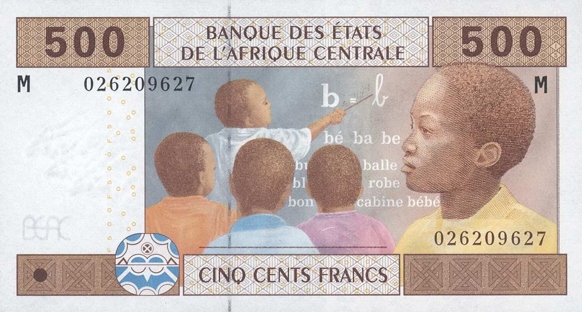 Front of Central African States p306Ma: 500 Francs from 2002