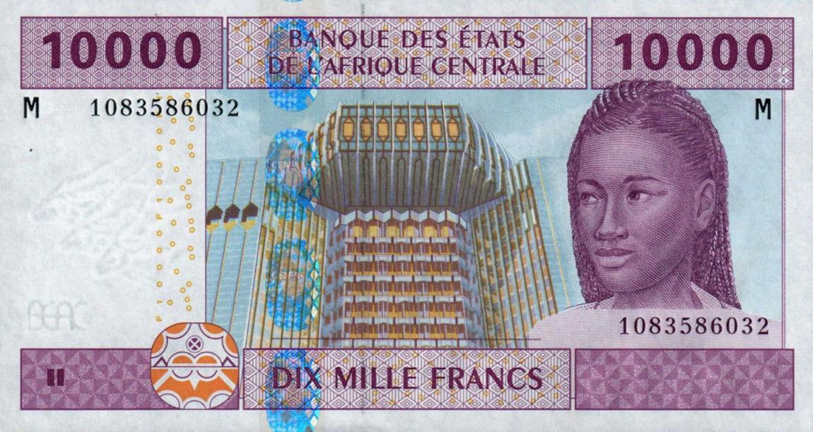 Front of Central African States p310Mc: 10000 Francs from 2002