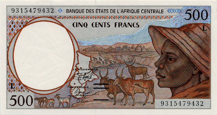 Front of Central African States p401La: 500 Francs from 1993