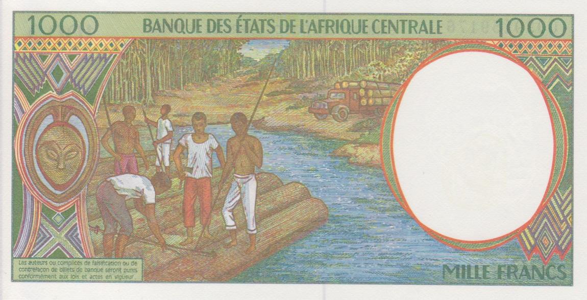 Back of Central African States p402Lg: 1000 Francs from 2000