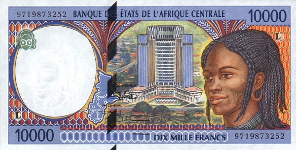 Front of Central African States p405Lb: 10000 Francs from 1995