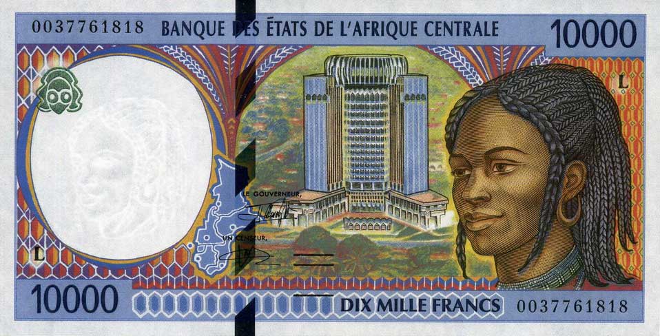 Front of Central African States p405Lf: 10000 Francs from 2000