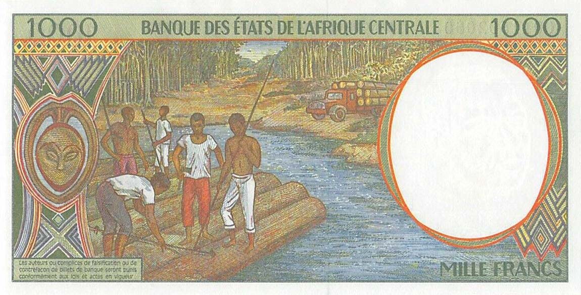 Back of Central African States p502Ng: 1000 Francs from 2000