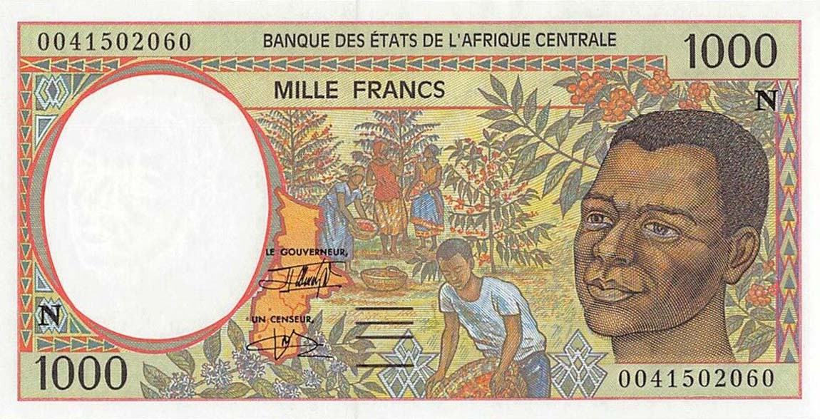 Front of Central African States p502Ng: 1000 Francs from 2000