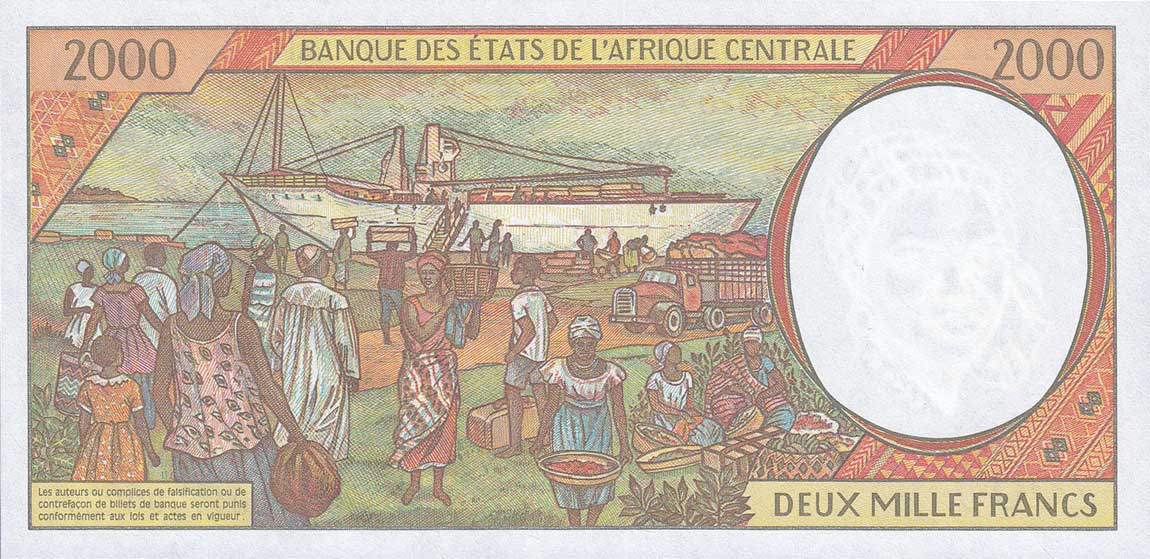 Back of Central African States p503Ng: 2000 Francs from 2000