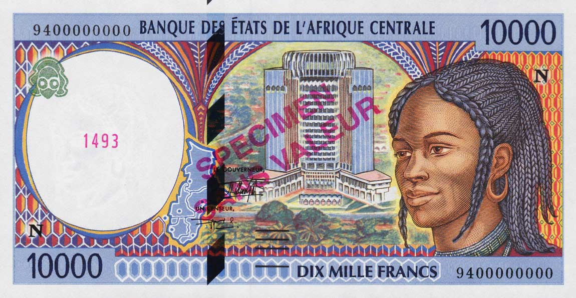 Front of Central African States p505Ns: 10000 Francs from 1994