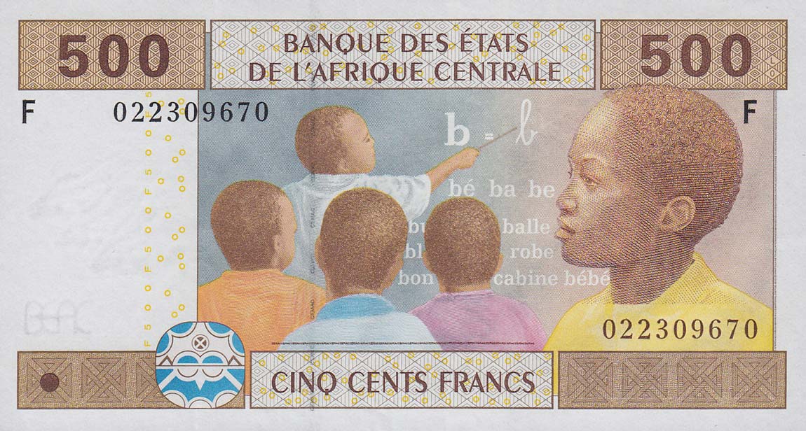 Front of Central African States p506Fa: 500 Francs from 2002