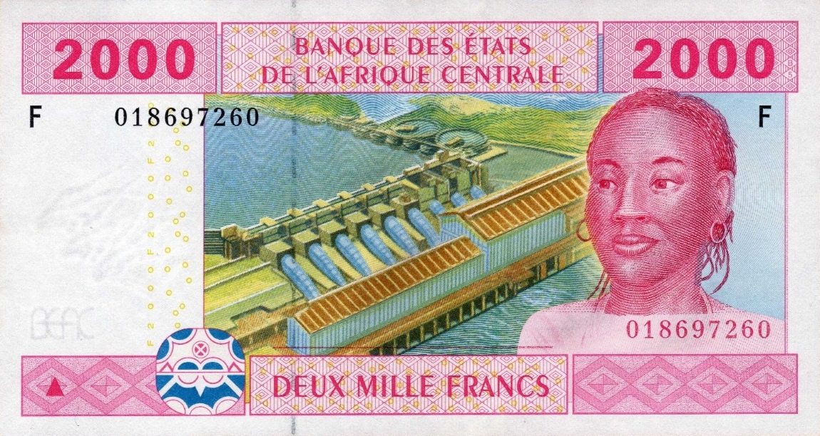 Front of Central African States p508Fa: 2000 Francs from 2002