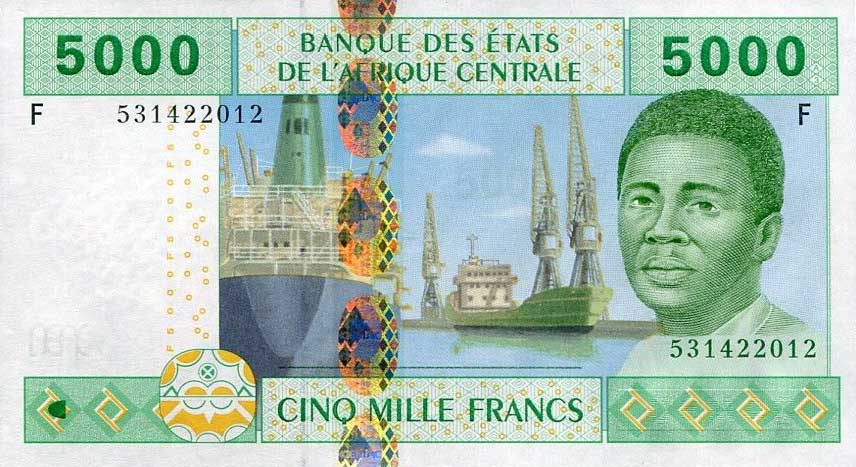 Front of Central African States p509Fa: 5000 Francs from 2002