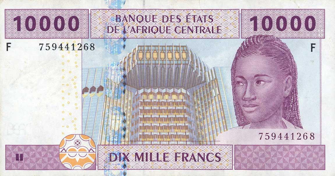 Front of Central African States p510Fa: 10000 Francs from 2002