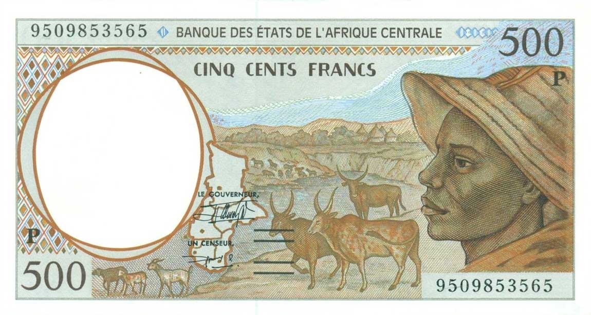 Front of Central African States p601Pc: 500 Francs from 1995