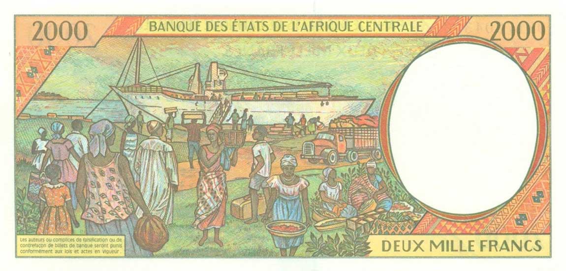 Back of Central African States p603Pa: 2000 Francs from 1993