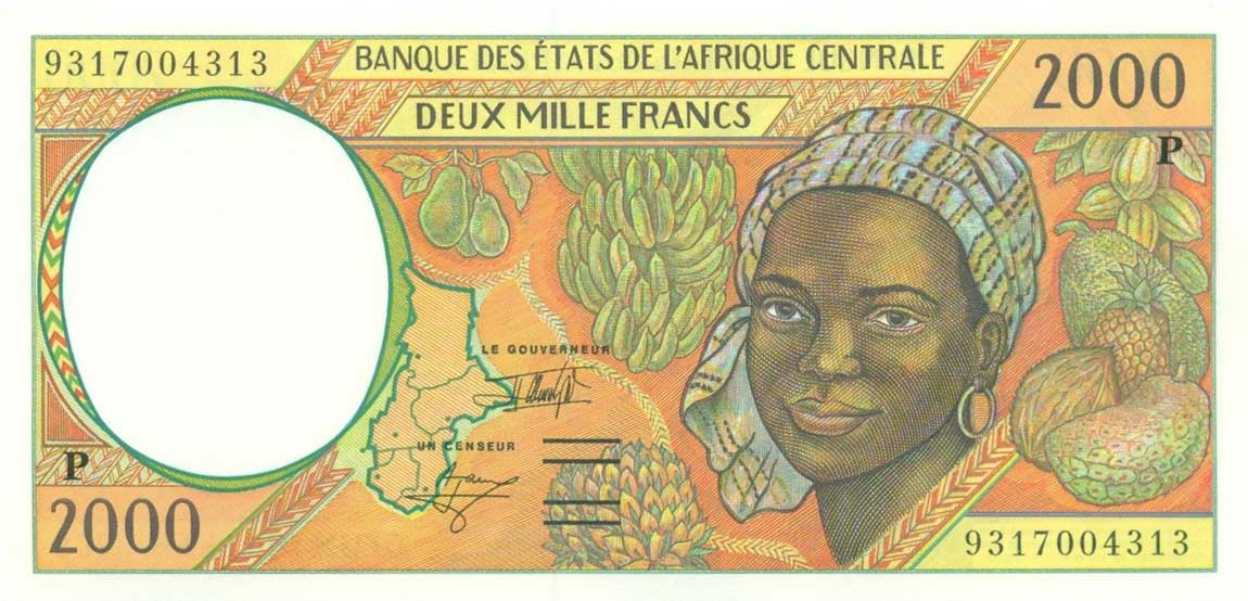 Front of Central African States p603Pa: 2000 Francs from 1993