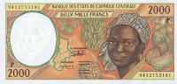p603Pb from Central African States: 2000 Francs from 1994