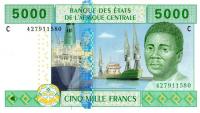 p609Ca from Central African States: 5000 Francs from 2002