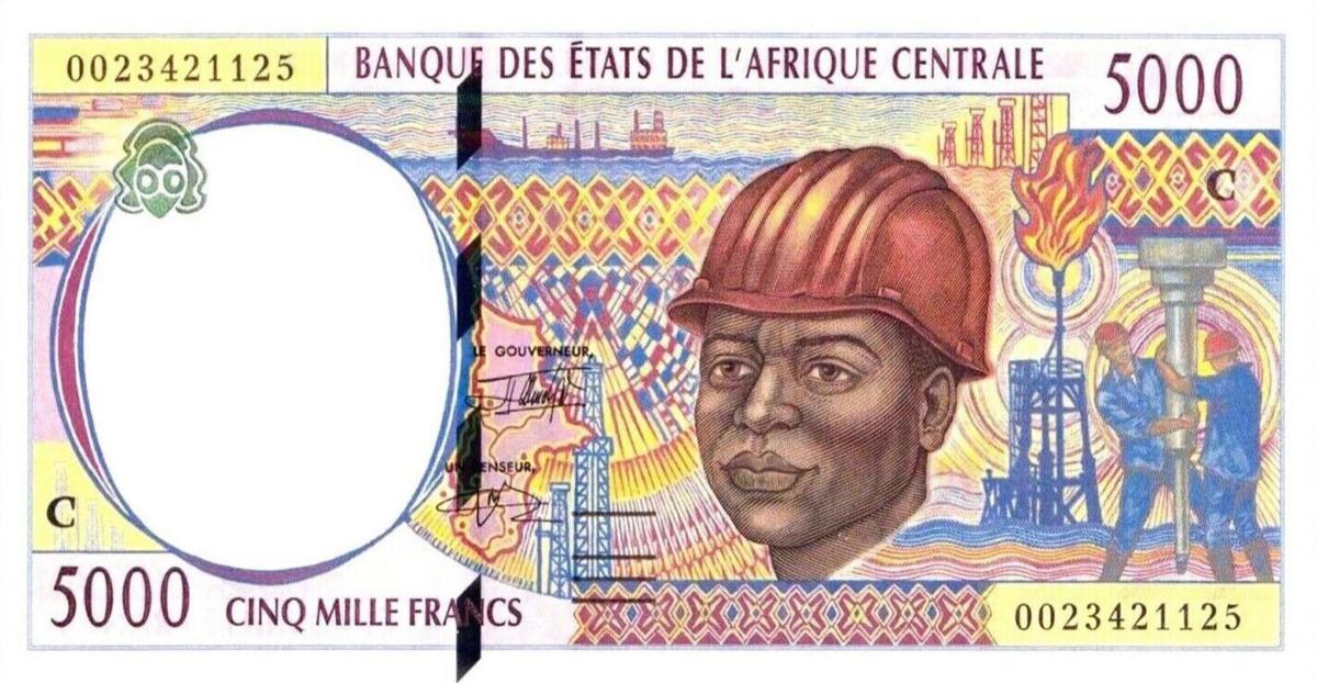 Front of Central African States p104Cg: 5000 Francs from 2002