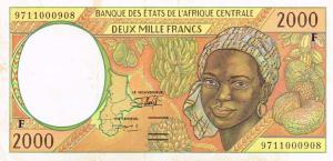 p303Fd from Central African States: 2000 Francs from 1997