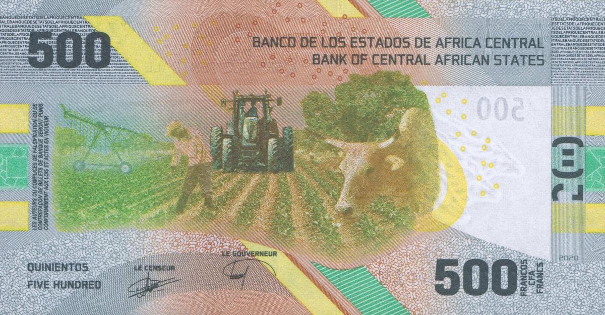 Back of Central African States p700a: 500 Francs from 2020