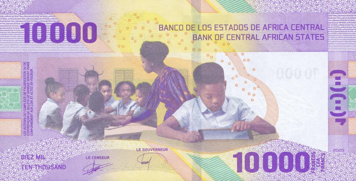 Back of Central African States p704a: 10000 Francs from 2020