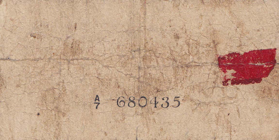 Back of Ceylon p45a: 50 Cents from 1942