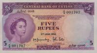 p51 from Ceylon: 5 Rupees from 1952