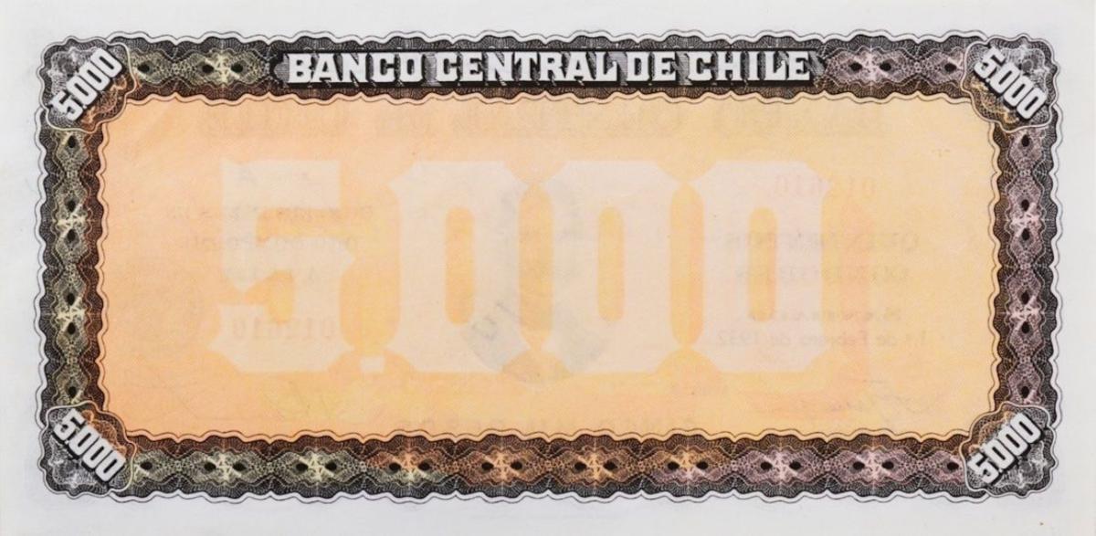 Back of Chile p100: 5000 Pesos from 1932