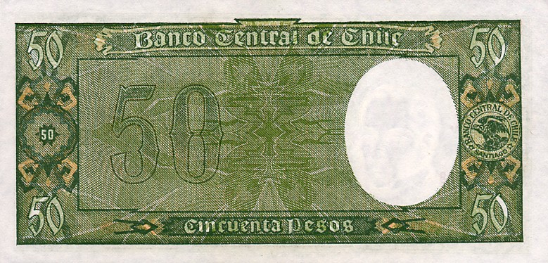 Back of Chile p104: 50 Pesos from 1944