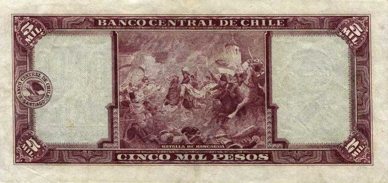 Back of Chile p117a: 5000 Pesos from 1947