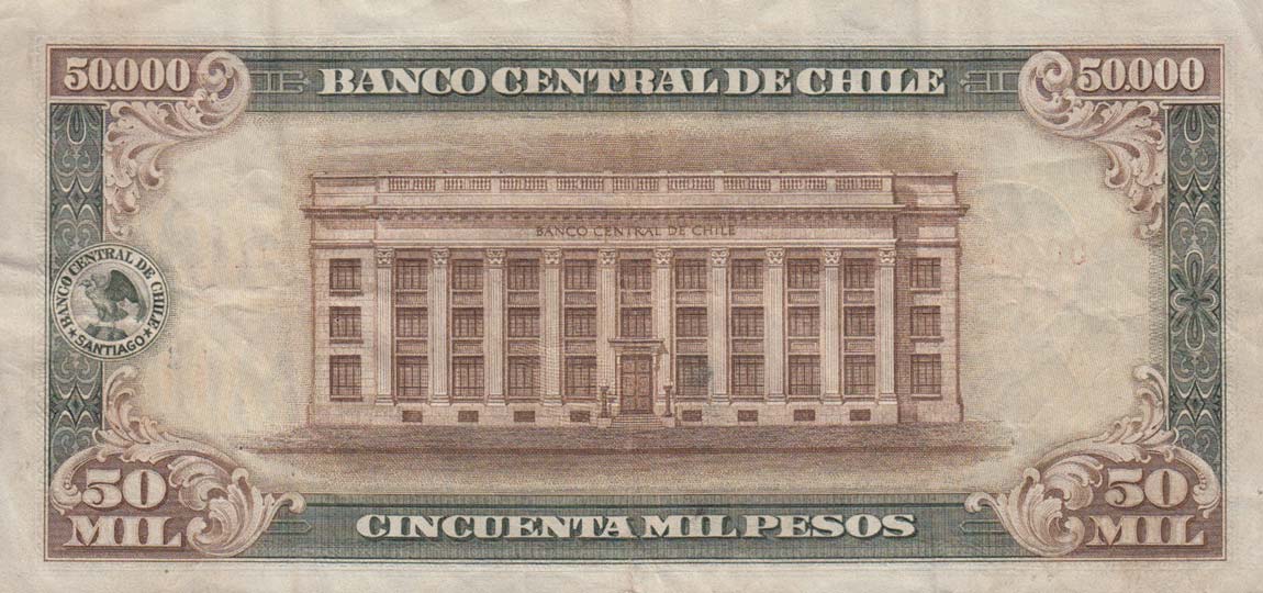 Back of Chile p123: 50000 Pesos from 1958