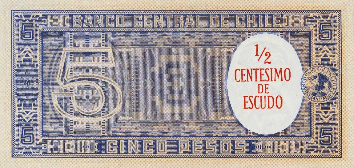 Back of Chile p124: 0.5 Centesimo from 1960