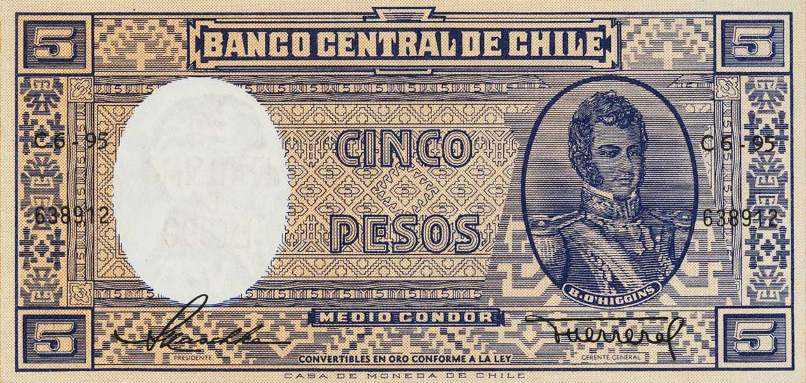 Front of Chile p124: 0.5 Centesimo from 1960