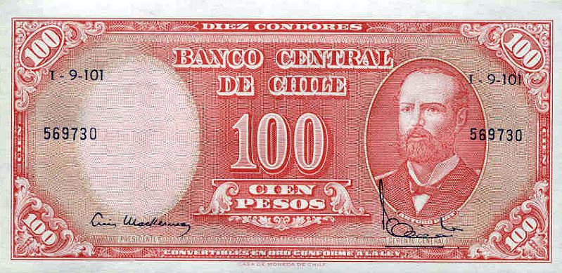 Front of Chile p127a: 10 Centesimos from 1960