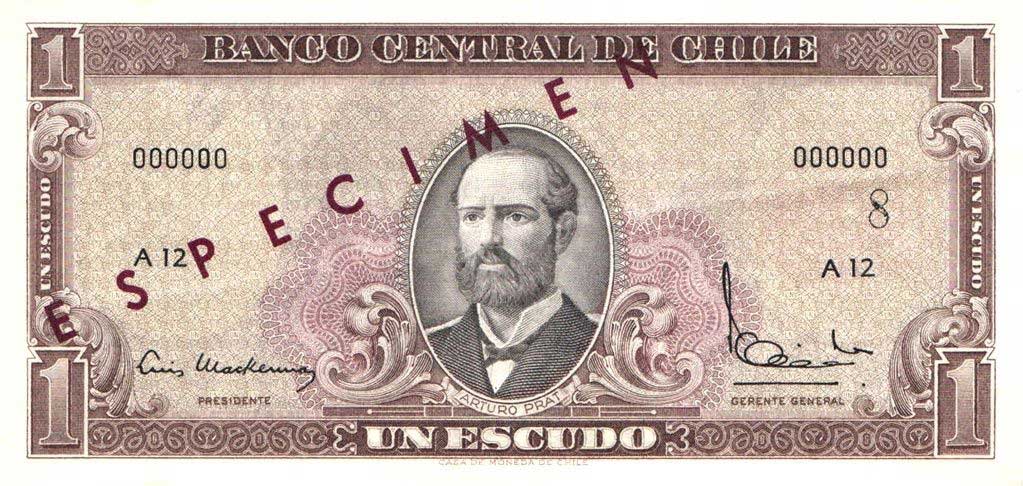 Front of Chile p135s: 1 Escudo from 1962