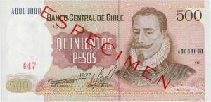 Gallery image for Chile p153s: 500 Pesos