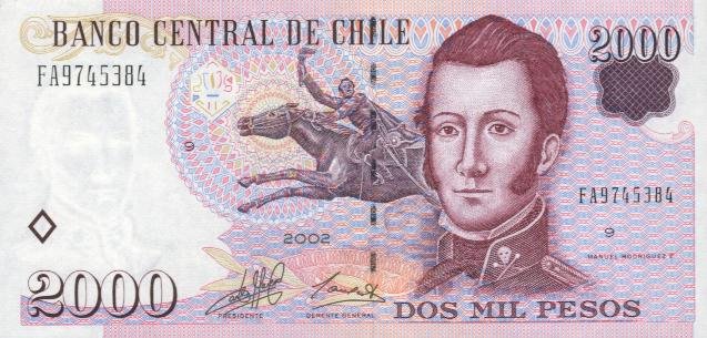 Front of Chile p158a: 2000 Pesos from 1997
