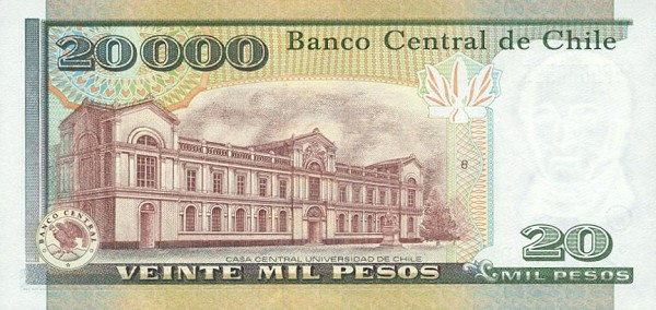 Back of Chile p159a: 20000 Pesos from 1998