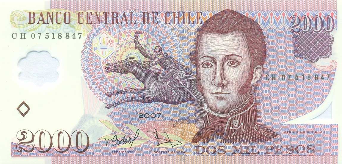 Front of Chile p160b: 2000 Pesos from 2007