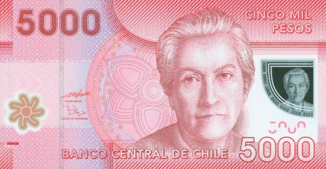 Front of Chile p163a: 5000 Pesos from 2009