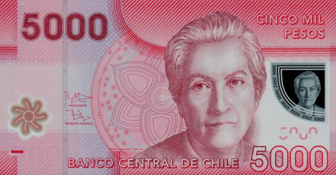 Front of Chile p163c: 5000 Pesos from 2012