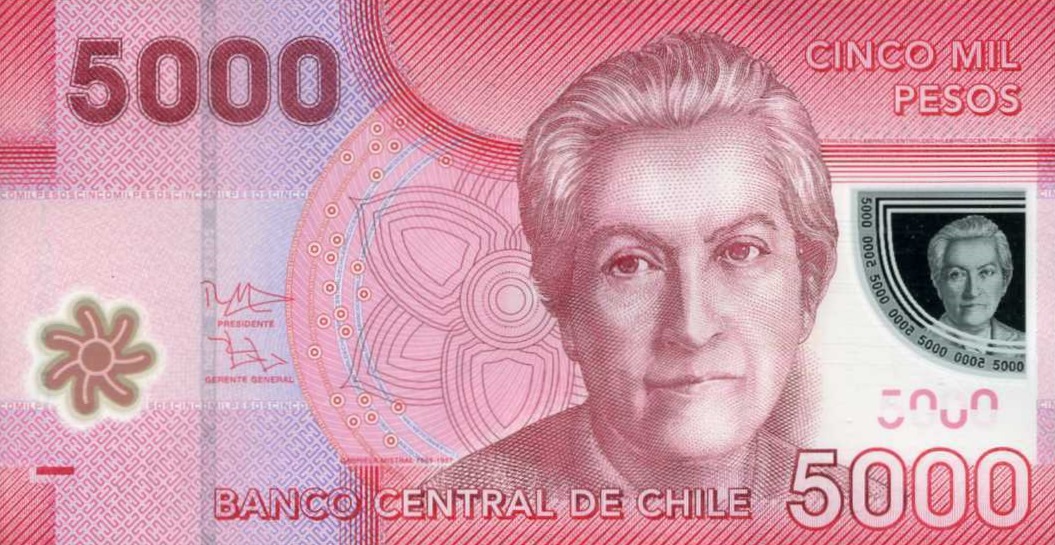 Front of Chile p163d: 5000 Pesos from 2013