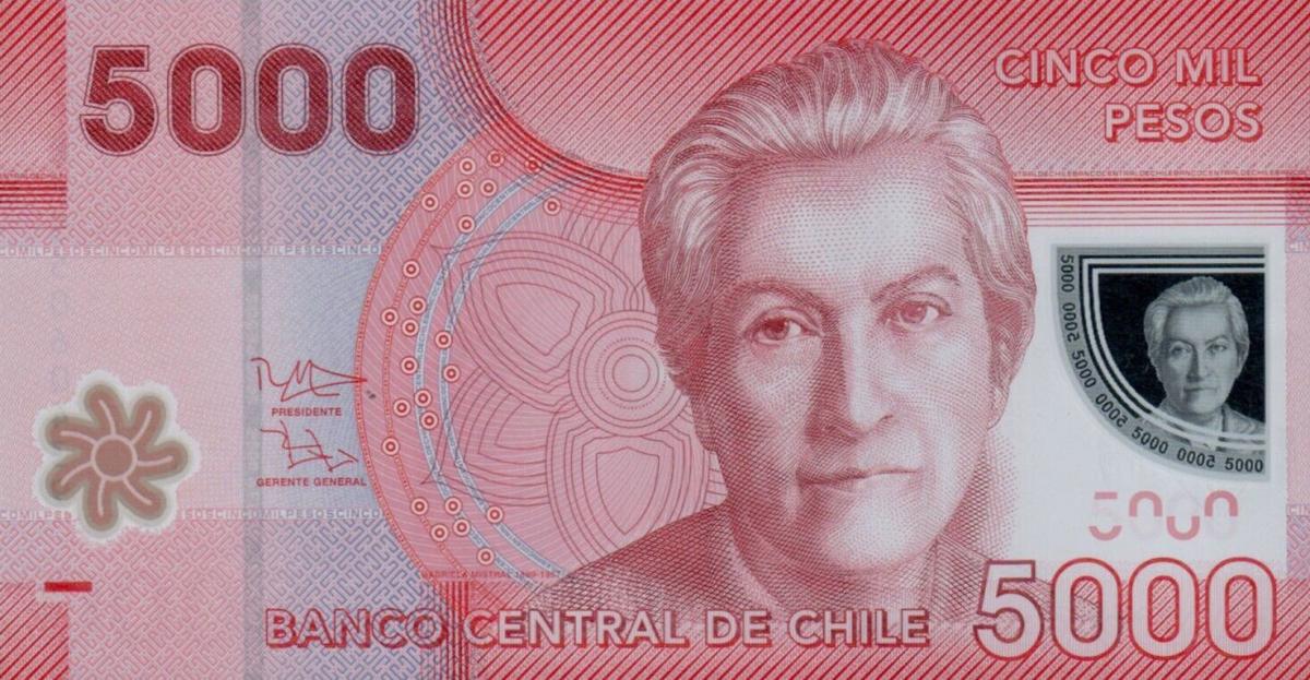 Front of Chile p163f: 5000 Pesos from 2015