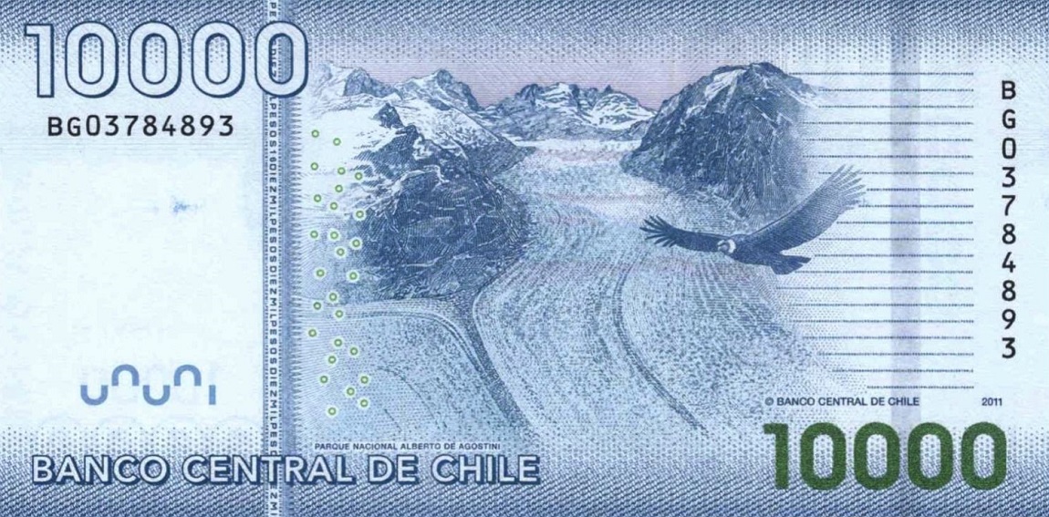 Back of Chile p164b: 10000 Pesos from 2011