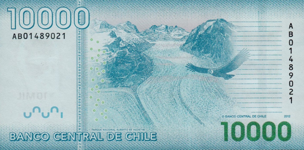 Back of Chile p164c: 10000 Pesos from 2012