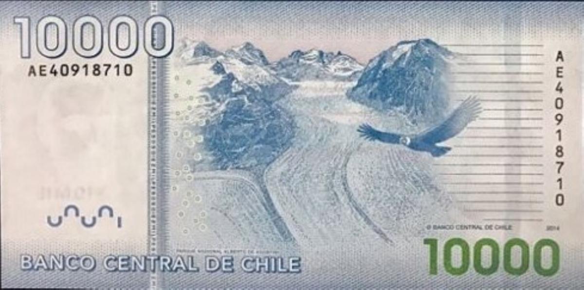 Back of Chile p164e: 10000 Pesos from 2014