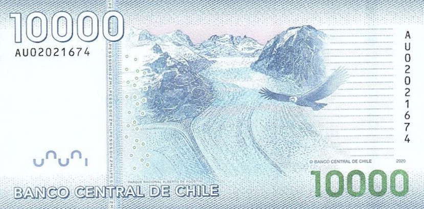 Back of Chile p164i: 10000 Pesos from 2020