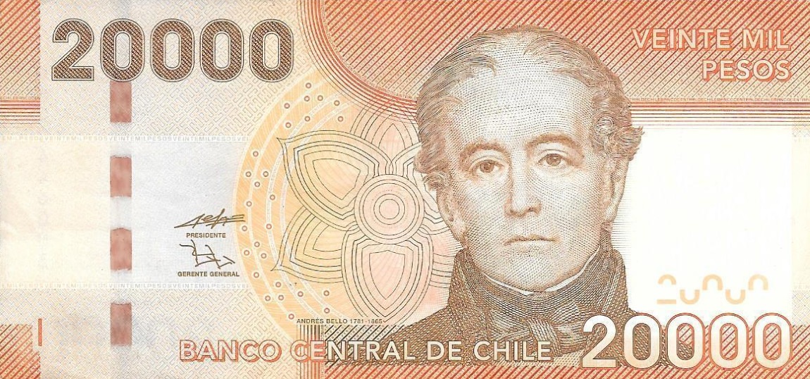 Front of Chile p165b: 20000 Pesos from 2011