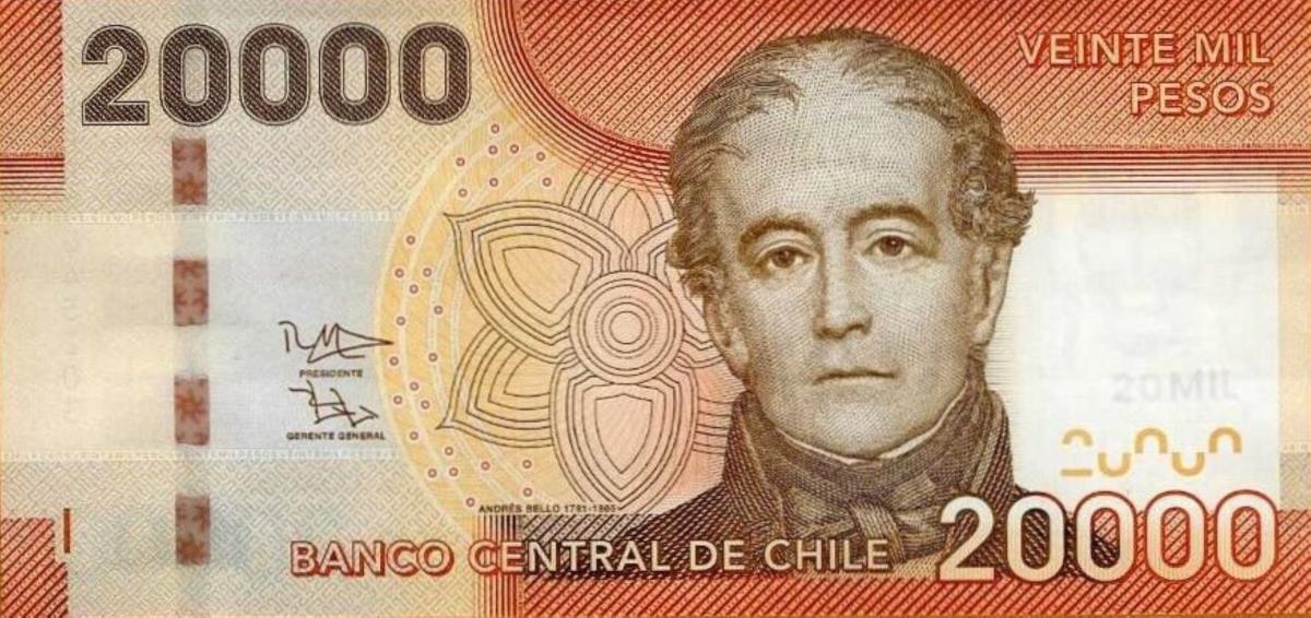 Front of Chile p165f: 20000 Pesos from 2015