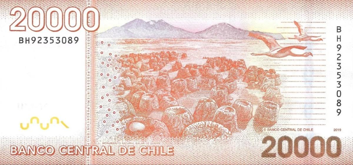 Back of Chile p165j: 20000 Pesos from 2019