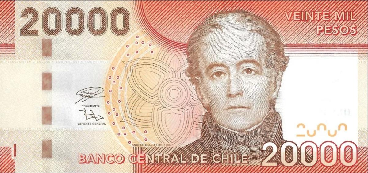 Front of Chile p165j: 20000 Pesos from 2019